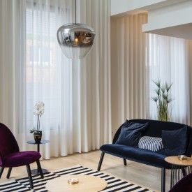 SLV Pantilo Convex pendel, krom, Ø40 cm