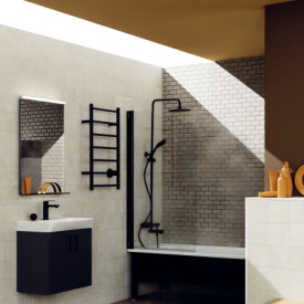 Elektrisk håndkletørker DianaS 48x80 Sort Matt 56W Høyre