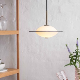 Halo Design Orbit pendellampe, messing, Ø24 cm