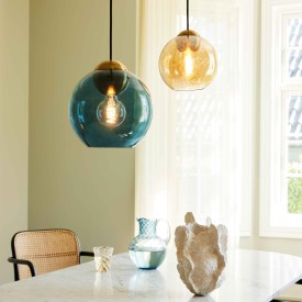 Halo Design Bubbles pendellampe, blå, Ø24 cm