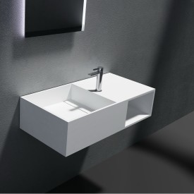 Cassøe servant, 80x40 cm, venstre, matt hvit