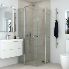 Dansani Match dusjdør, modell C, 97 cm, klart glass, satin profil