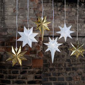 Star Trading Mini julestjerne med lys, 25 cm, hvit