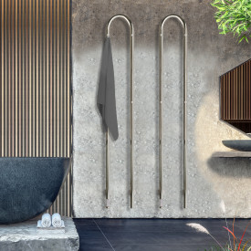 Kriss Duo Plus håndkletørker, el, 19x148 cm, polert rustfri stål