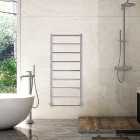 Kriss Polaris Plus håndkletørke, el, 50x120 cm, børstet rustfri stål