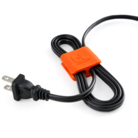 Bluelounge Cableclip kabelklemme, mellom, grå/orange, 6 stk.