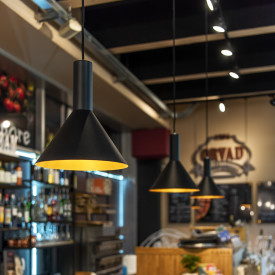 SLV Phelia pendel, sort/guld, H32 cm