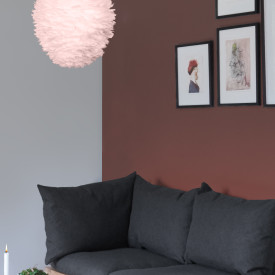 Umage Eos Evia lampeskjerm med fjær, rosa, Ø40 cm