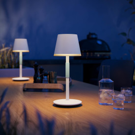 Philips Hue Go oppladbar bordlampe utendørs, hvit