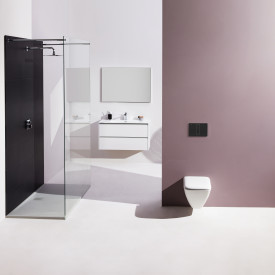 Laufen Lis AW104 spolplatta, svart/matt krom