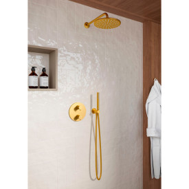 Damixa Silhouet HS1 brusesæt, vandbesparende, børstet messing