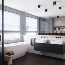 Nordlux Landon påbygningsspot, sort, H14 cm