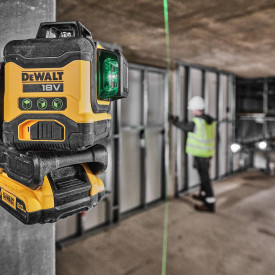 DEWALT 18V XR laser DCLE34031D1, 3x360°, grøn, 1x18 V/2,0 Ah