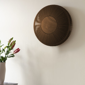 Umage Clava Up Wood vegglampe, mørkt tre, Ø49 cm