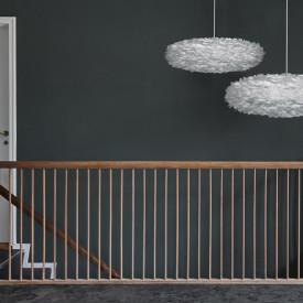 Umage Eos Esther lampeskjerm med fjær, grå, Ø75 cm