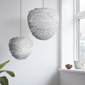 Umage Eos Evia lampeskjerm med fjær, grå, Ø40 cm