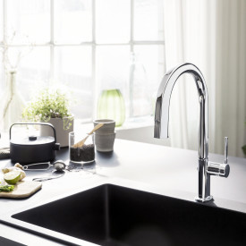 Hansgrohe Aqittura M91 kjøkkenarmatur, uttrekkbar tut, filtrert vann, krom