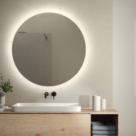 Hefe George speil med lys, Ø90