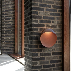 Louis Poulsen Flindt udendørs væglampe, 2700K, corten, Ø20 cm