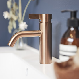 Cassøe Noba W4 tvättställsblandare, borstad koppar