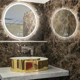 SLV Trukko spejl med lys, touch, dugfri, Ø60 cm