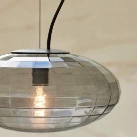 Halo Design Mesh pendellampe, røykfarget, Ø28 cm