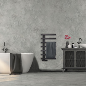 Kriss Merkur håndkletørker, kombi, 50x85,8 cm, sort