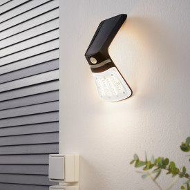Eglo Lamazzo solcelle vegglampe med sensor, sort