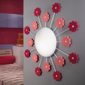 Eglo Viki 1 barnelampe, pink blomster