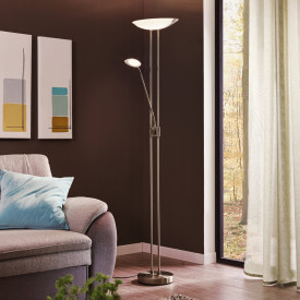 Eglo Baya 1 golvlampa, borstat stål