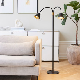 Halo Design Hygge golvlampa, 2 spots, svart