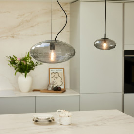 Halo Design Mesh pendellampe, røykfarget, Ø20 cm