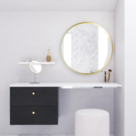 Dansani You Moon speil med lys, messing, Ø75 cm