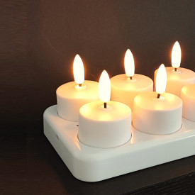 Veli Line LED fyrfadslys, genopladelig, 6-pak