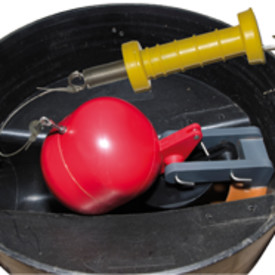 Napan højvandslukke Ø 100mm til beton, ler og støbejern, gråt spildevand