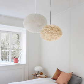 Umage Eos lampeskjerm med fjær, brun, Ø45 cm