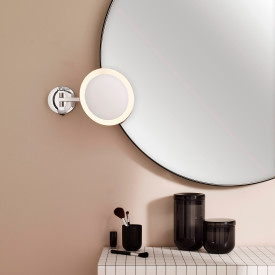 Astro Mascali makeup spejl med lys, Ø21,5 cm, krom