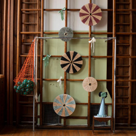 Jore Copenhagen Dott Stripes vegglampe, rødbrun