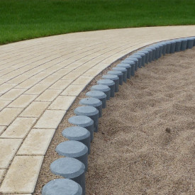 hanit palisade, rund, 10 x 60 cm, grå genbrugsplast
