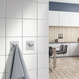 Beslagsboden håndkleknagg, børstet rustfritt stål