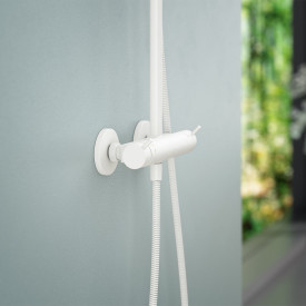 Mora forskruning,med rosett, 3/4"x1/2", matt hvit