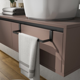 Hefe håndklestang, 30 cm, matt sort