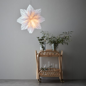 Markslöjd Neela adventsstjärna med ljus, 56 cm, vit