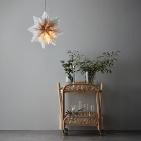 Markslöjd Neela julestjerne med lys, 48 cm, grå