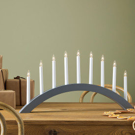 Markslöjd Atle julelysestage, 9 lys, grå