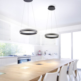 Paul Neuhaus Q-Vito lysekrone, sort, Ø40 cm