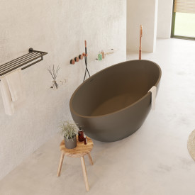 Ideavit SolidEllipse badekar, 180x88 cm, matt mørkegrå