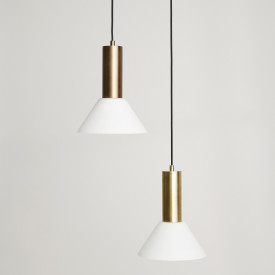 Hübsch Contrast pendellampe, brunert messing