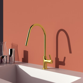 Ideal Standard Gusto køkkenarmatur, børstet guld