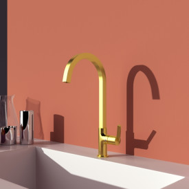 Ideal Standard Gusto køkkenarmatur, børstet guld